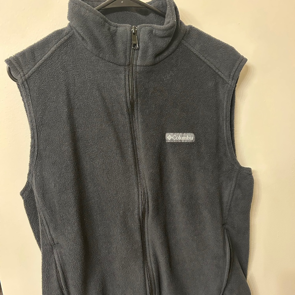 Columbia Fleece Vest Navy Blue, Size Medium